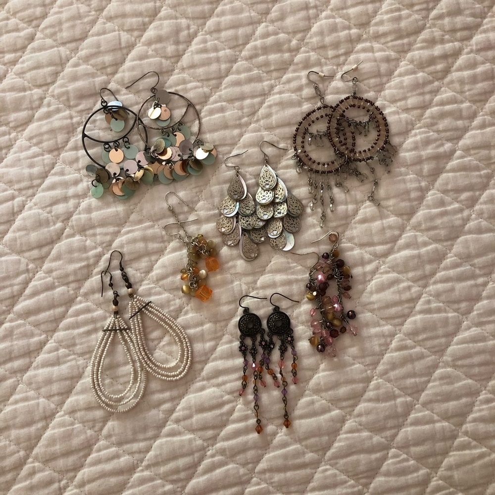Bundle Set of 7 Pairs Of Earrings